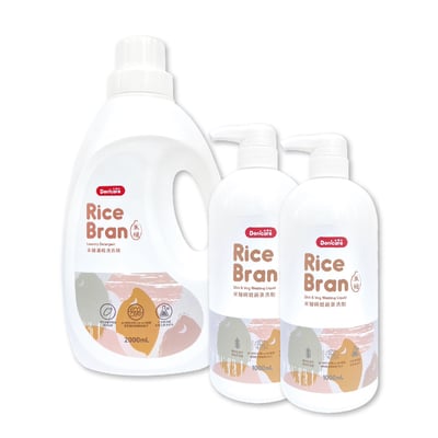 【Doricare朵樂比】米糠濃縮洗衣精X1瓶+米糠洗潔精X2瓶  贈【Doricare朵樂比】抗菌潔淨噴霧300ml2