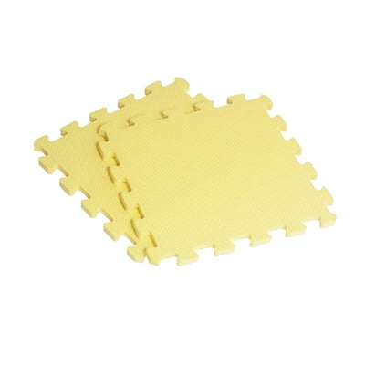 【新生活家】10mm素面地墊黃色40入2