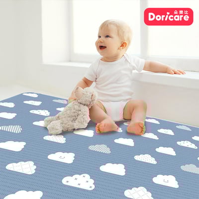 【Doricare朵樂比】超Q彈抗菌遊戲地墊120x180cm-晴空雲朵-可裁切12mm1