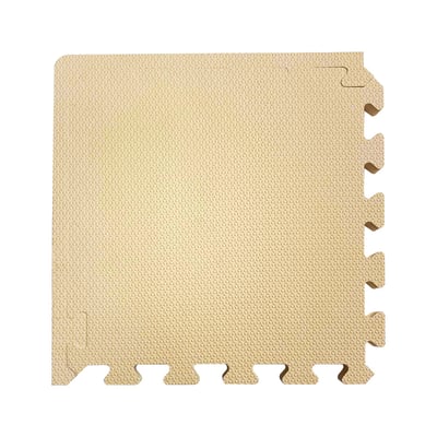 【新生活家】2cm厚防護巧拼地墊-莫蘭迪奶茶色32x32x2cm (64片)(隨貨贈嬰兒中性洗衣精1000ml)2