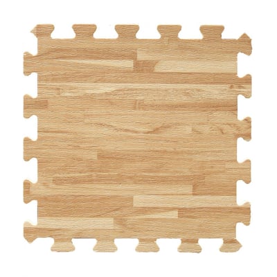 【新生活家】耐磨抗汙轉印地墊-淺拚花32x32x1cm36入2