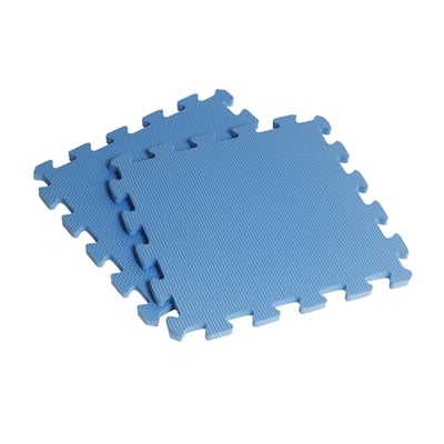 【新生活家】10mm素面地墊藍色40入2