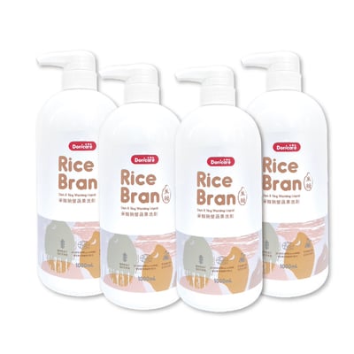 【Doricare朵樂比】米糠碗盤蔬果洗劑1000mlX4瓶 贈【Doricare朵樂比】抗菌潔淨噴霧300ml2