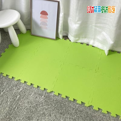 【新生活家】10mm素面地墊果綠色36入1