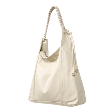 TRueSo 觸柔牛皮結理托特兩用包-白色3