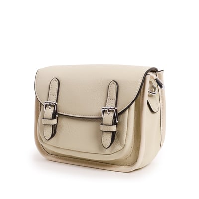 霜白學院真皮側背包1