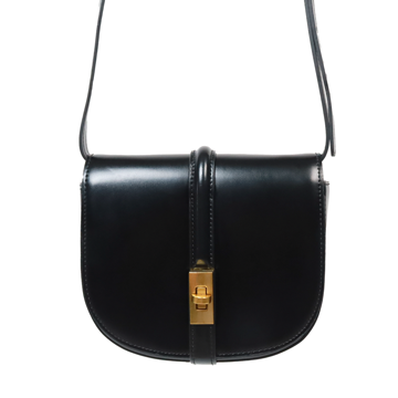 馬蹄真皮金鎖肩包1