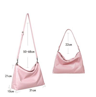 VegTa牛皮空氣雕塑軟包-霧粉13