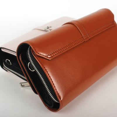 光面真皮扣帶皮夾包-多色6