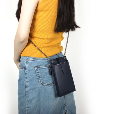 直立真皮鎖鏈手機包-多色14