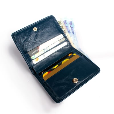 真皮方塊迷你短夾（多色）3