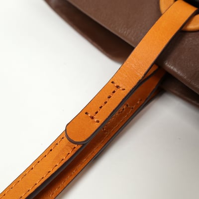 頭層牛皮撞色細節托特包5