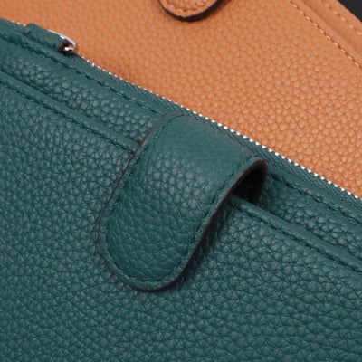 質感頭層牛皮拉鍊長夾(多色)9