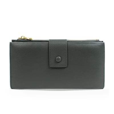 霧彩壓扣荔枝紋真皮長夾（多色）7