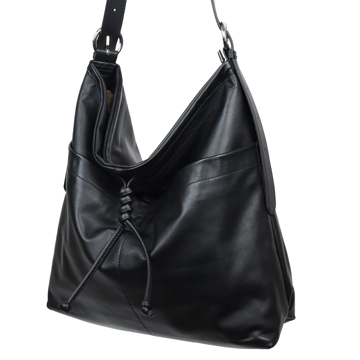 TRueSo 觸柔牛皮綁結肩包-黑色4