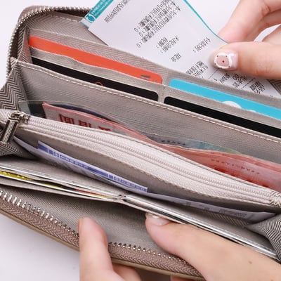 質感頭層牛皮拉鍊長夾(多色)3