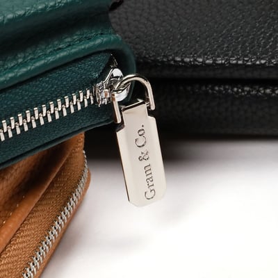 質感頭層牛皮拉鍊長夾(多色)10