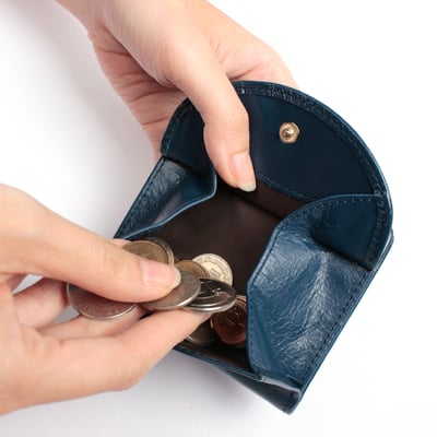 真皮方塊迷你短夾（多色）2