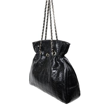 夜漫真皮抓皺收腰鍊包3