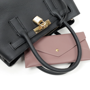 Éclat 真皮鎖釦三層手提包11