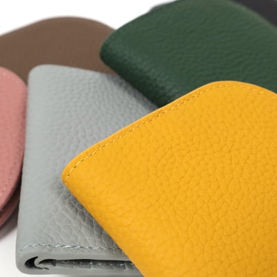 弧形真皮馬卡龍短夾(多色)11