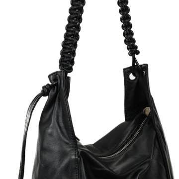 TRueSo 觸柔牛皮結理托特兩用包-黑色6