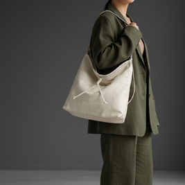 TRueSo 觸柔牛皮綁結肩包-黑色14