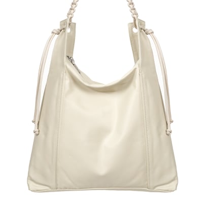 TRueSo 觸柔牛皮結理托特兩用包-白色1