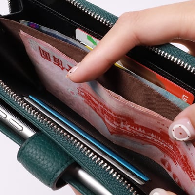 質感頭層牛皮拉鍊長夾(多色)13