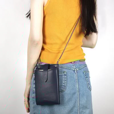 直立真皮鎖鏈手機包-多色15