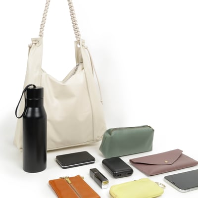 TRueSo 觸柔牛皮結理托特兩用包-白色6