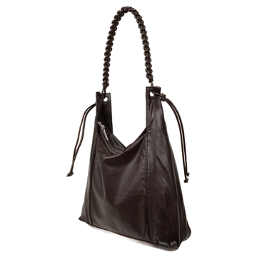 TRueSo 觸柔牛皮結理托特兩用包-咖色1