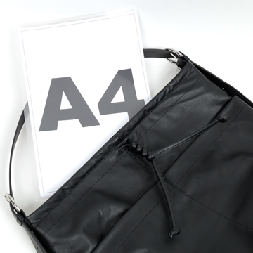 TRueSo 觸柔牛皮綁結肩包-黑色11