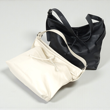 TRueSo 觸柔牛皮綁結肩包-白色5