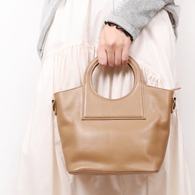 幾何拼接真皮提包1