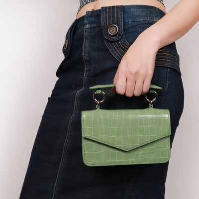 虹光系真皮鱷紋隨行包-多色5