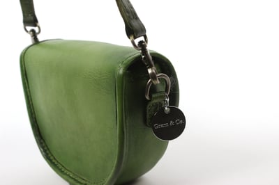 迷濛植鞣真皮半圓小包-綠色3