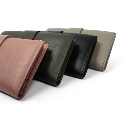 霧彩壓扣荔枝紋真皮長夾（多色）6