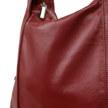 TRueSo 觸柔牛皮結理托特兩用包-紅色5