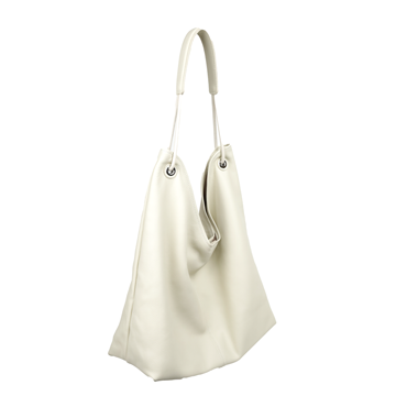 Verso Libre自由詩行真皮垂墜托特包-白色2