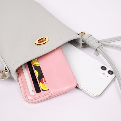 典雅德比抽繩真皮側揹桶包2