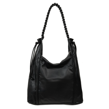 TRueSo 觸柔牛皮結理托特兩用包-黑色3