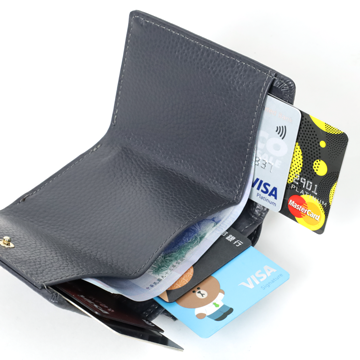 真皮口袋行星三摺短夾-多色7