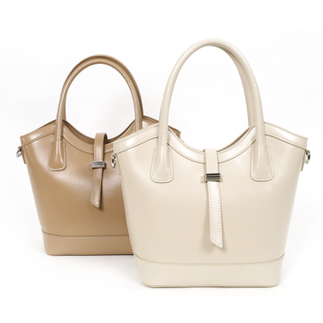 Crème光澤真皮提/肩包-雙色3