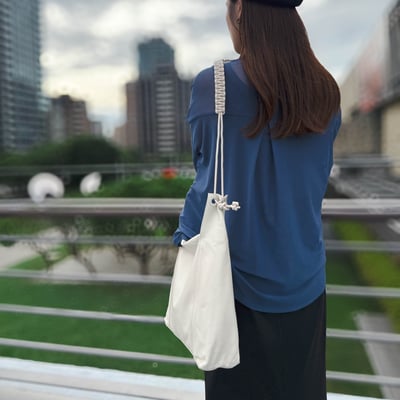 TRueSo 觸柔牛皮結理托特兩用包-白色2