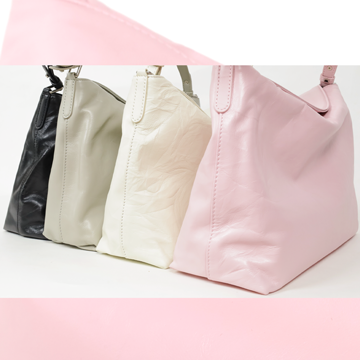 VegTa牛皮空氣雕塑軟包-霧粉14