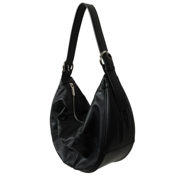 TRueSo 觸柔牛皮極軟經典牛角包-黑色3