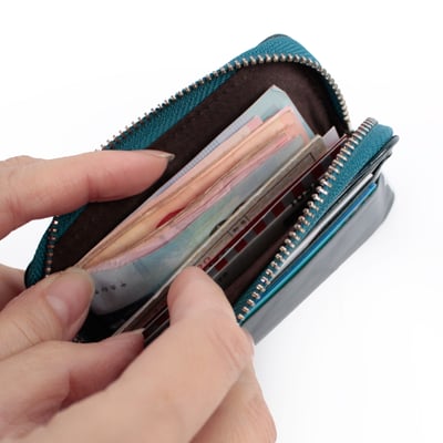 超順手真皮卡夾零錢包(5色)3