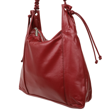 TRueSo 觸柔牛皮結理托特兩用包-紅色2