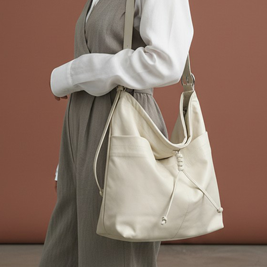 TRueSo 觸柔牛皮綁結肩包-黑色13